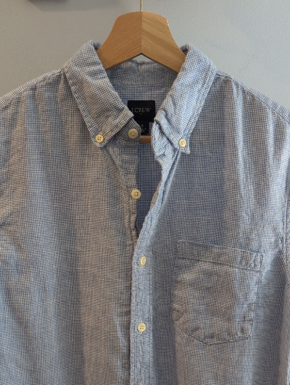J. Crew Men's Small Linen-Cotton Long Sleeve Button Down Shirt Style #BW356 - Picture 5 of 14